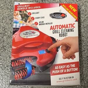New In Box GrillBot Automatic Grill Cleaning Robot Red